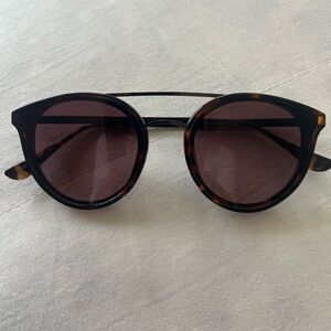 Isaac Mizrahi Tortoiseshell Round Sunglasses with Metal Double Bridge